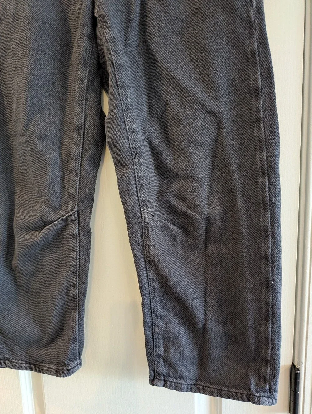 Free People We the Free Osaka Mid-Rise Barrel Jeans Baggy Pants Black Size 26